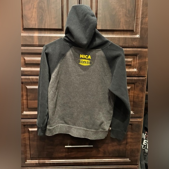Gray and Black Hoodie with Orange Graphic Idaho kids 10/12 MEDIUM - Picture 2 of 4